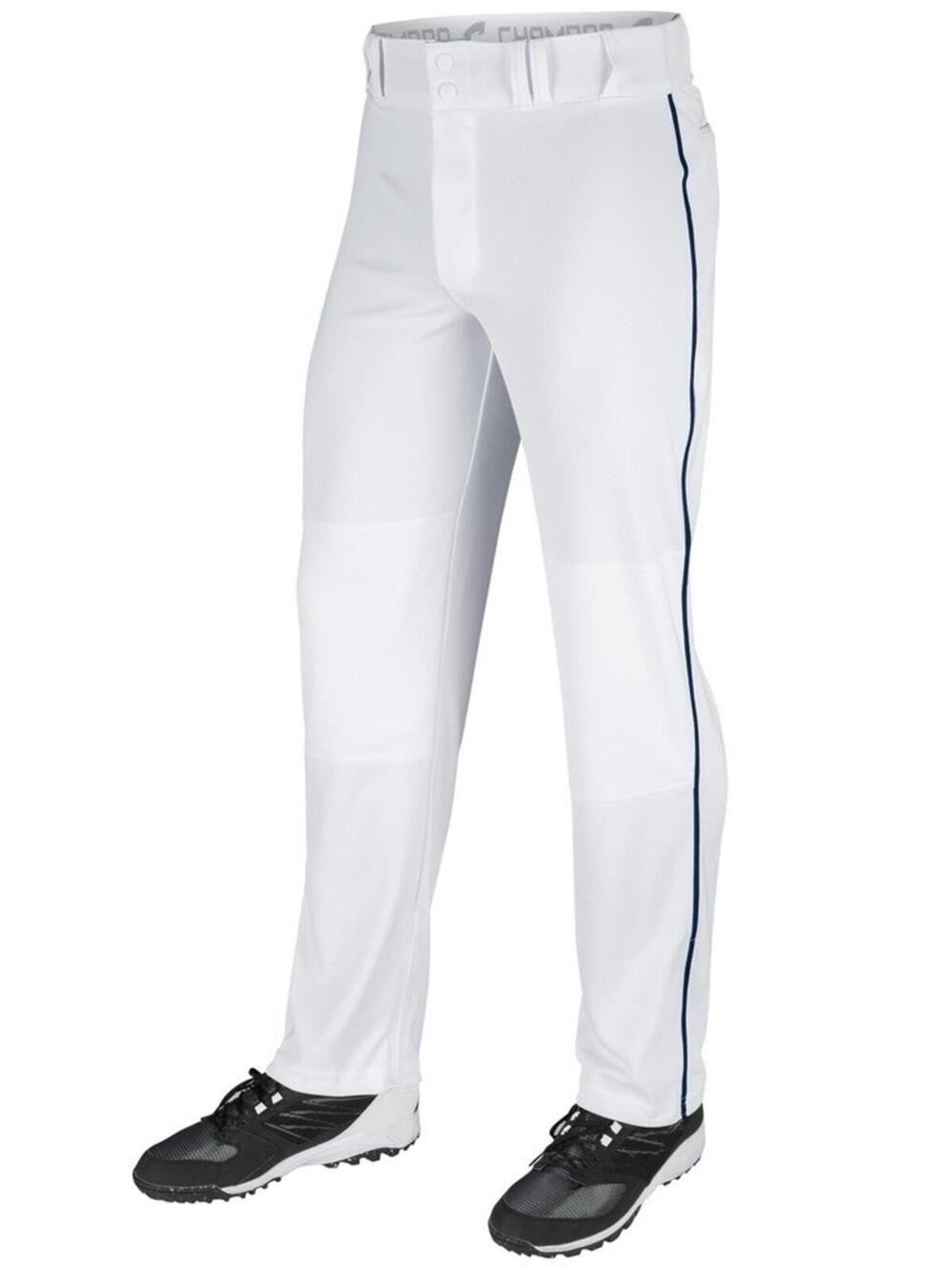 Champro  Open Bottom Baseball Pants White w/Royal Blue Piping Youth XLG
